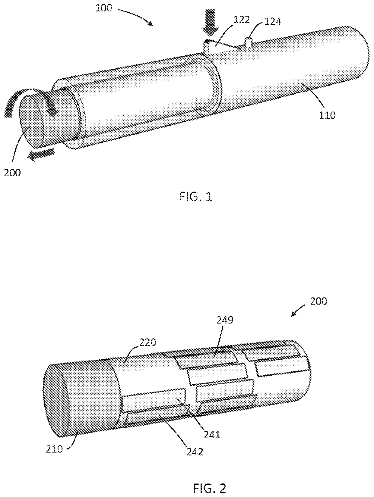 Aerosol generating device with spiral movement for heating