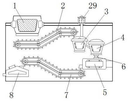 A desalination treatment device for sea sand used as construction sand