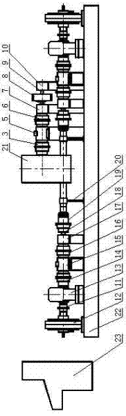 Analog loading test device of walking chassis speed changing box of combine harvester