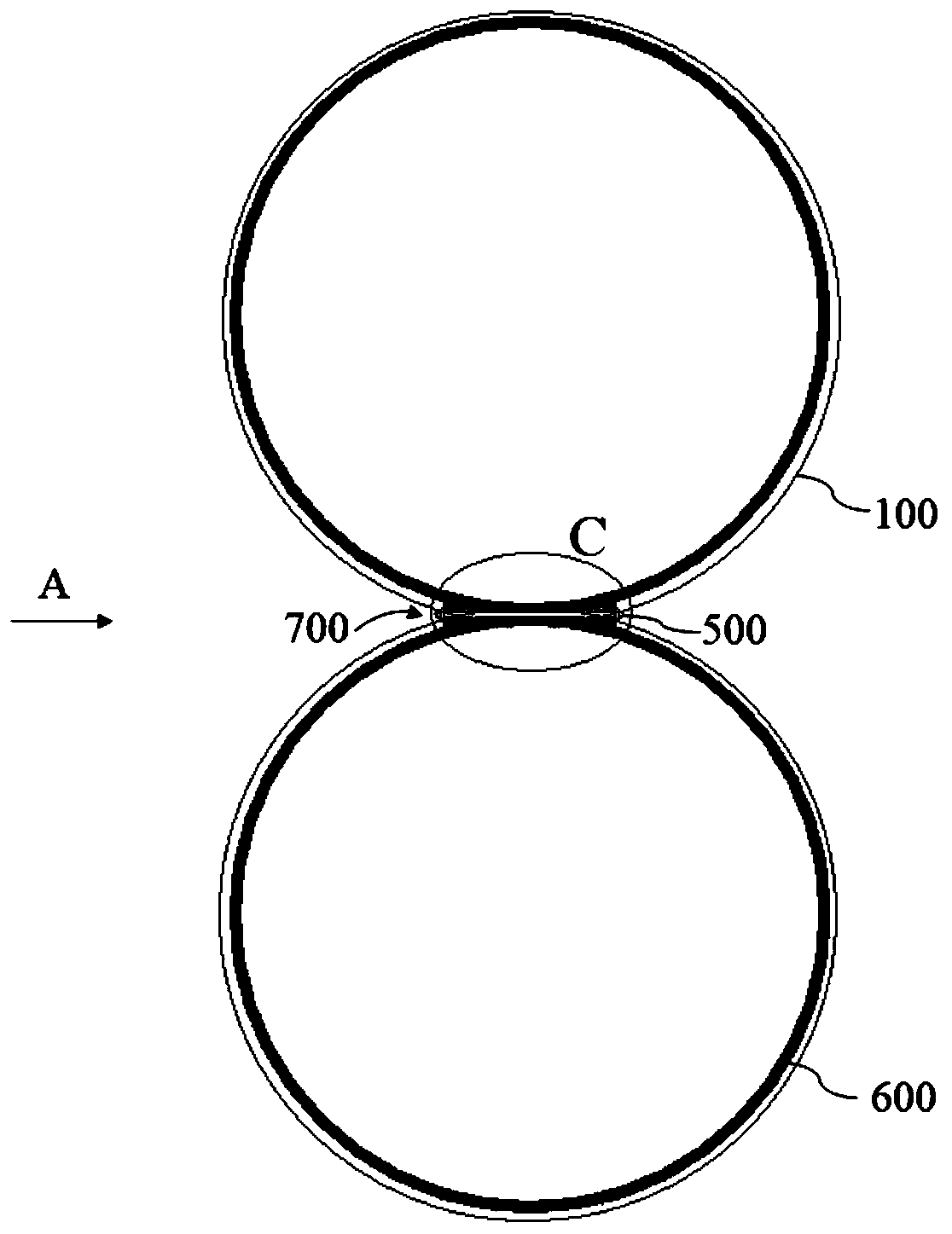 Concrete connected silo reinforcing structure and method