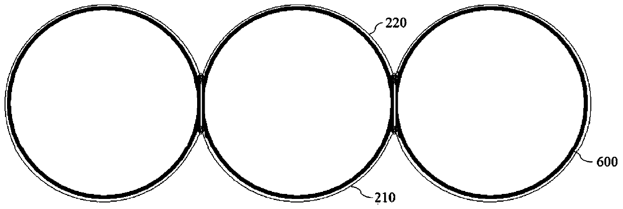 Concrete connected silo reinforcing structure and method