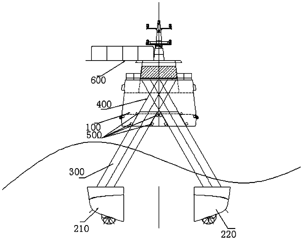 A semi-submersible workboat that can be lifted and transformed