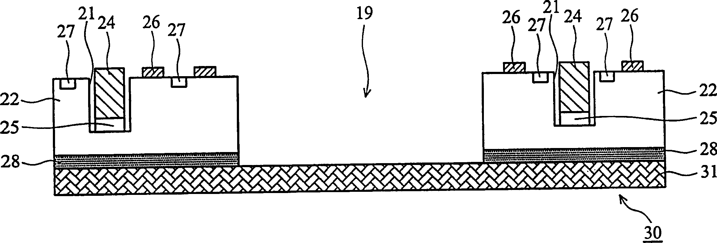 Integrated module board with embedded IC chip and passive element and its production method