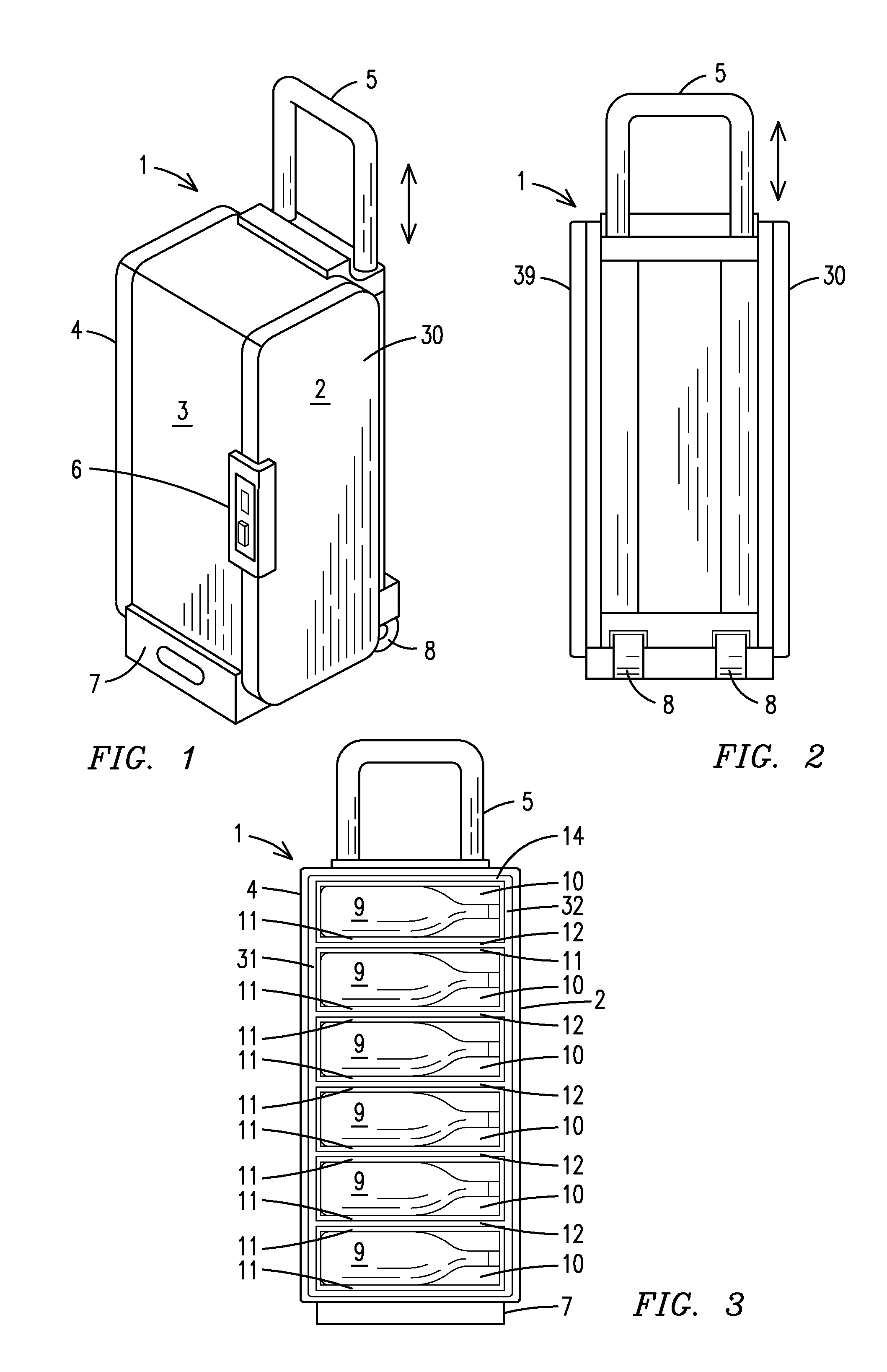 Bottled beverage holding luggage