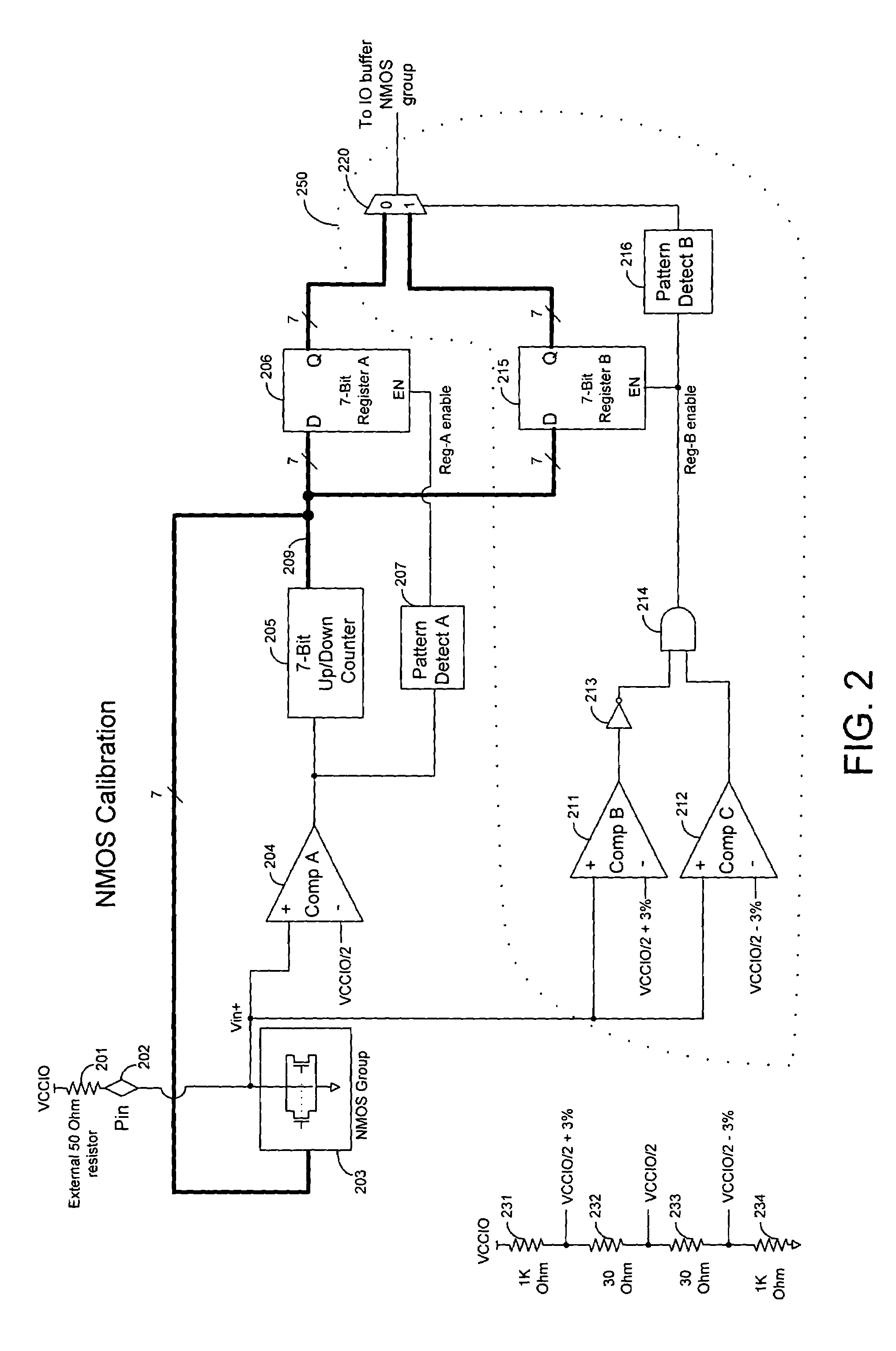 Techniques for controlling on-chip termination resistance using voltage range detection