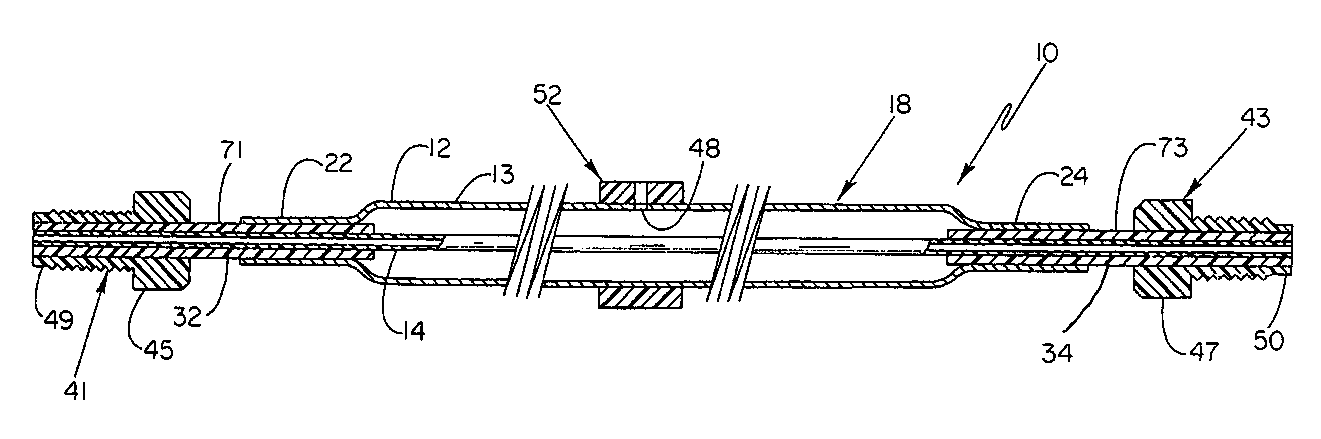 Axial transfer line degassing