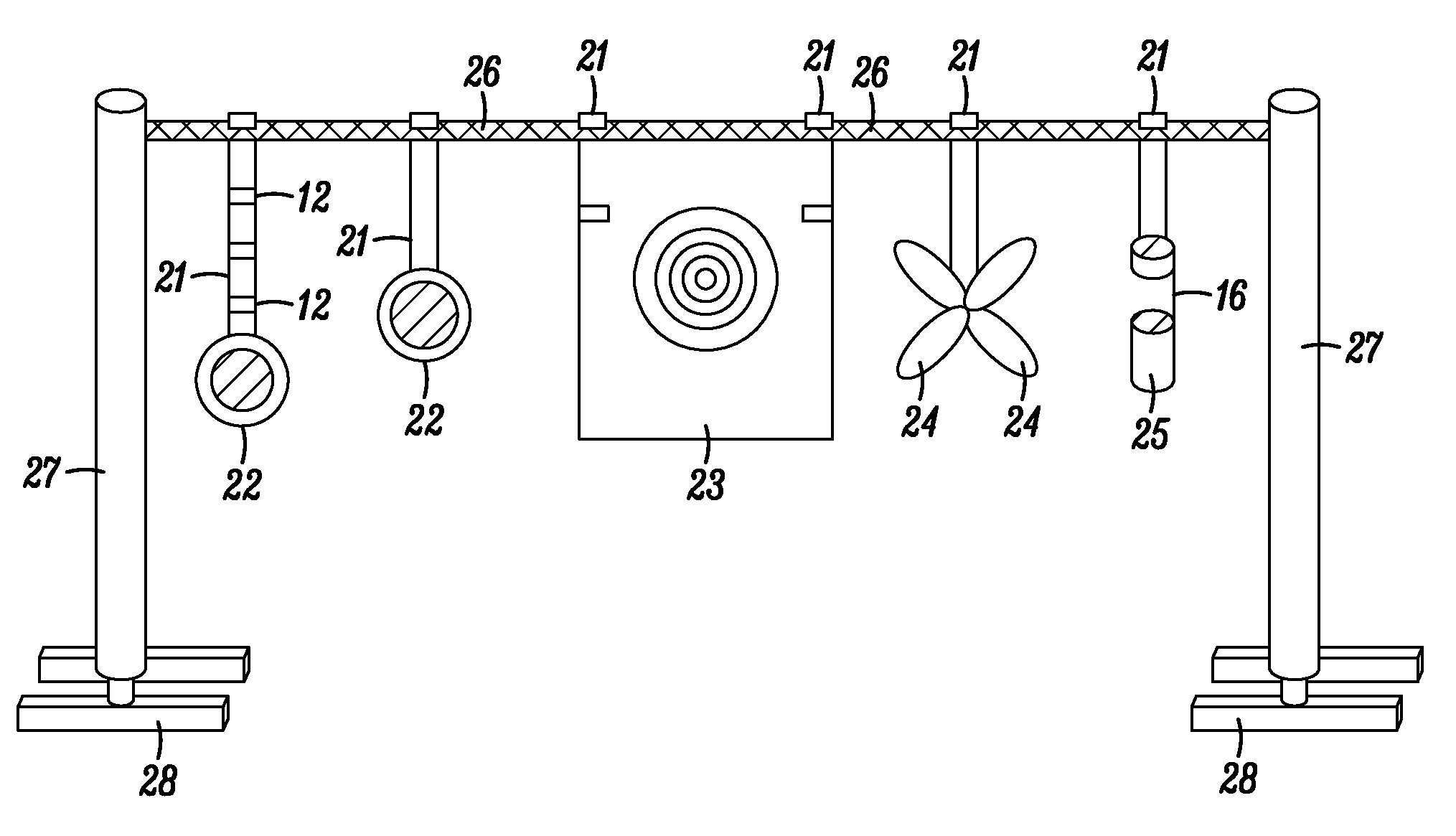 Target hanger and target support system