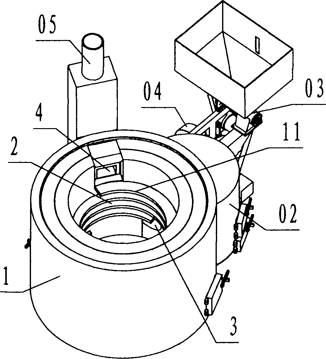 Aluminum melting furnace heating chamber provided with spiral fire guide flue