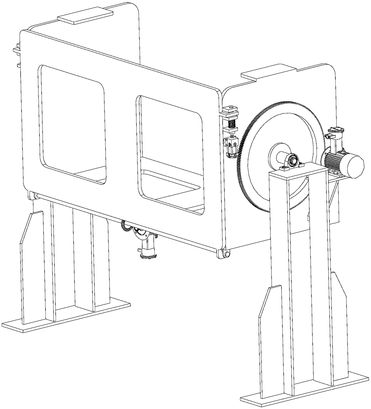 Automatic flexible freight bag overturning machine