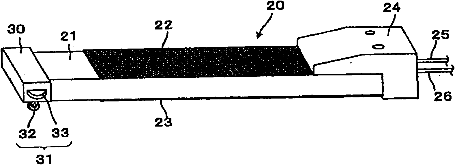 Discharge lamp with pedestal and ultraviolet ray irradiation apparatus