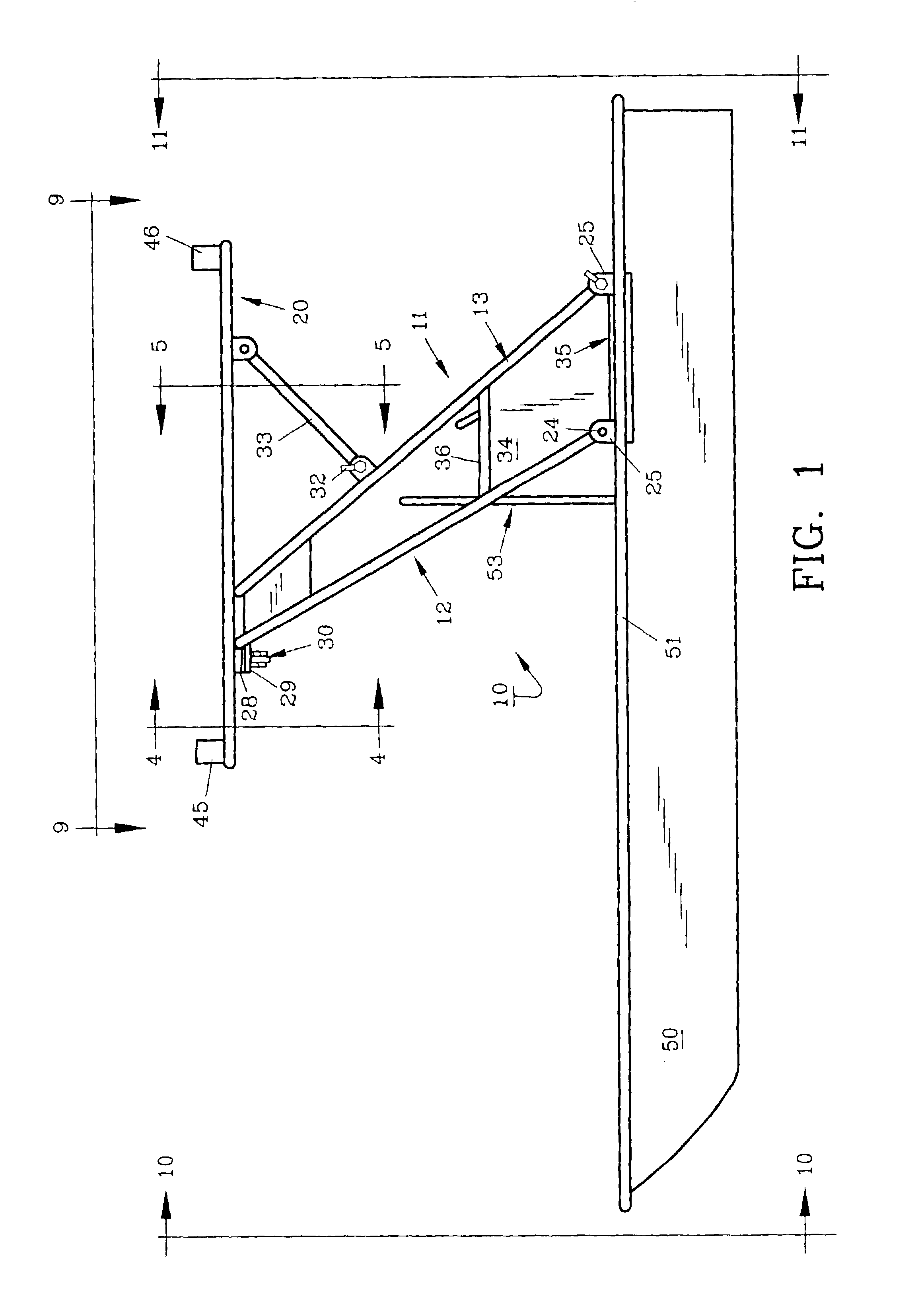 Tiltable boat top