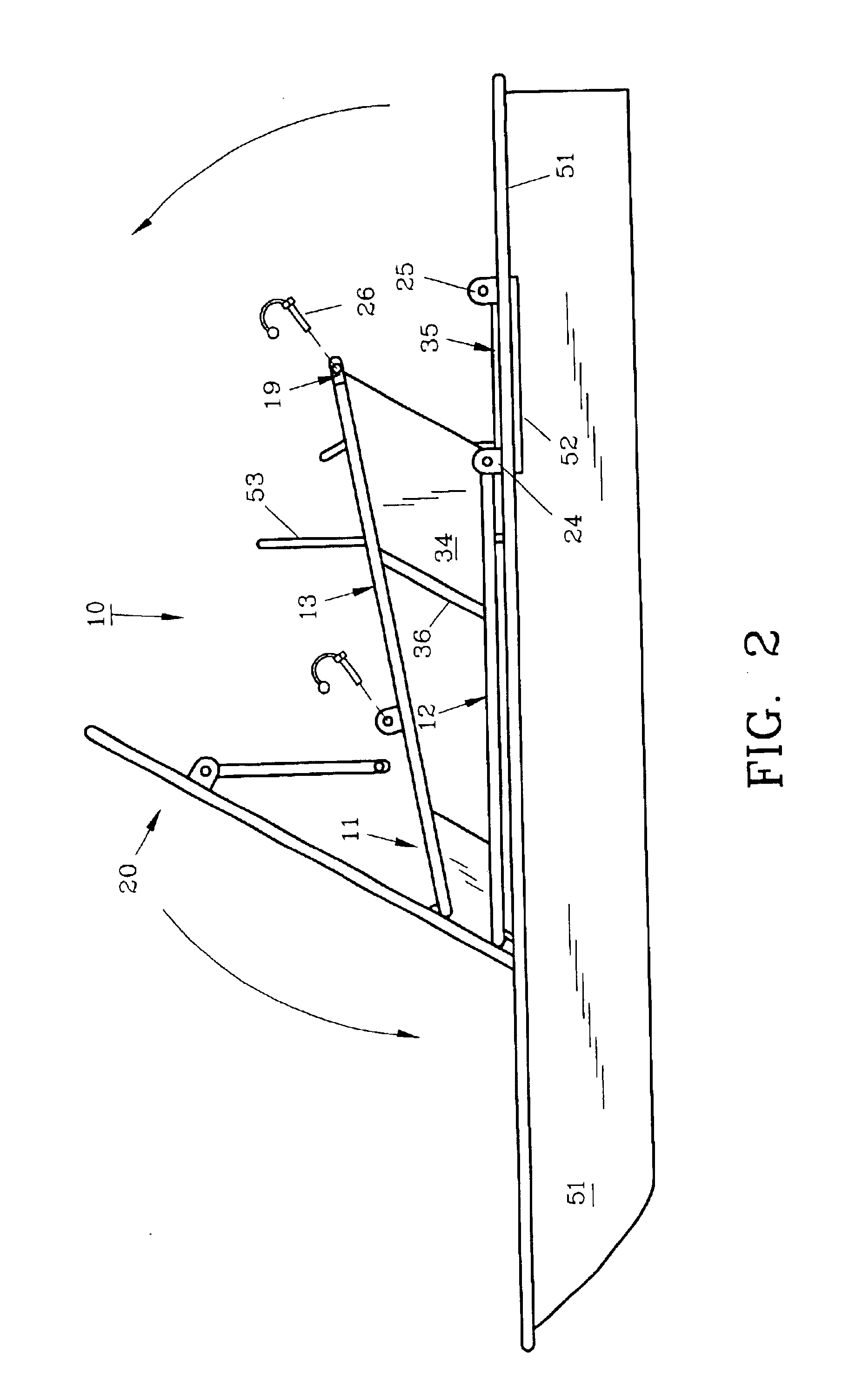 Tiltable boat top