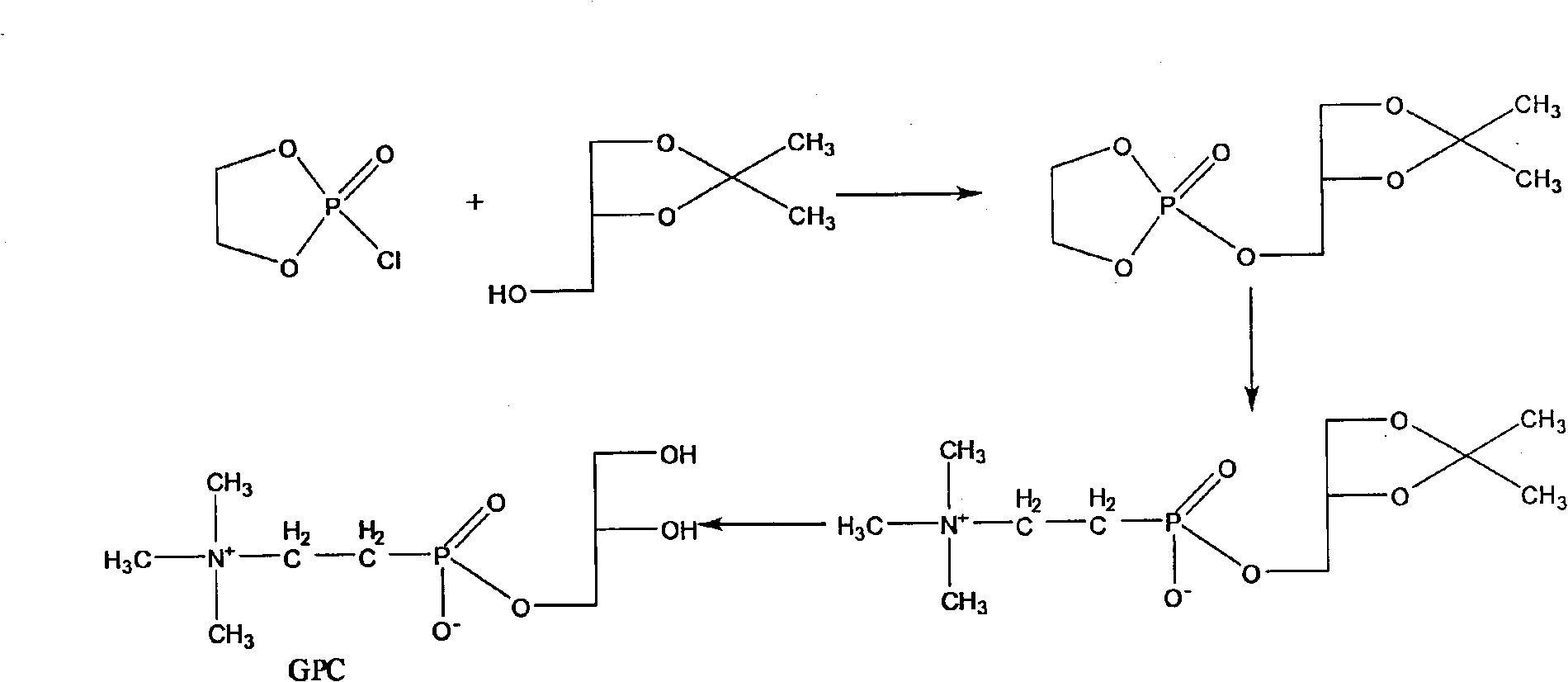 One-step method for preparing raceme DL, D or L-a-glycerin phosphorus acyl choline