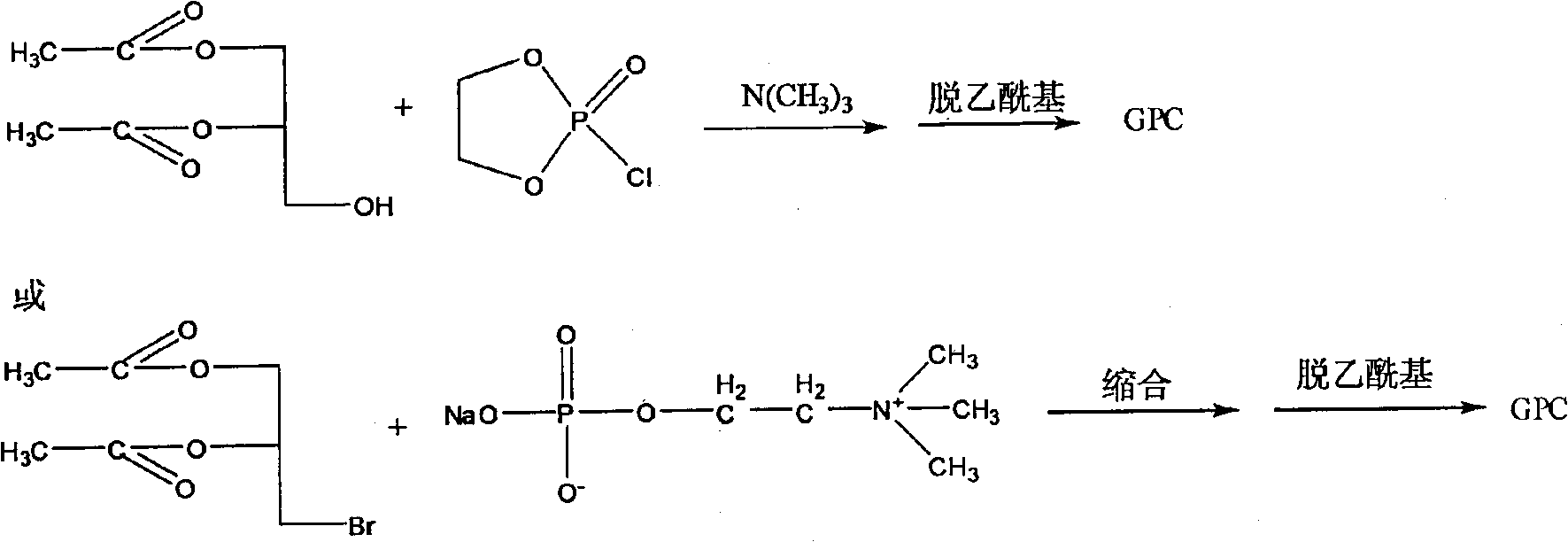 One-step method for preparing raceme DL, D or L-a-glycerin phosphorus acyl choline