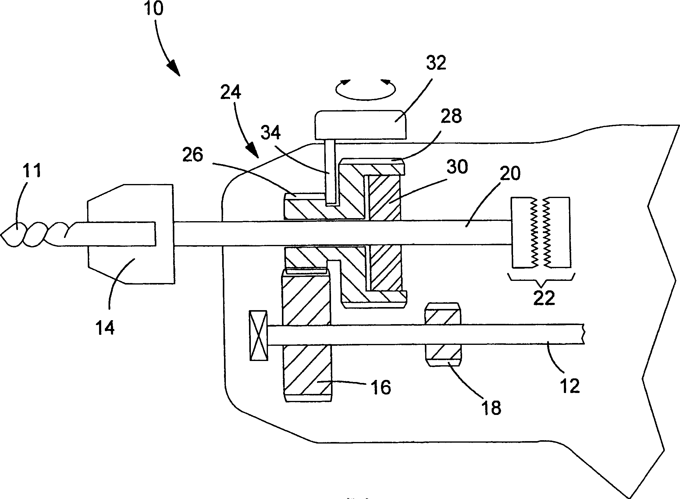 Power tool torque overload clutch