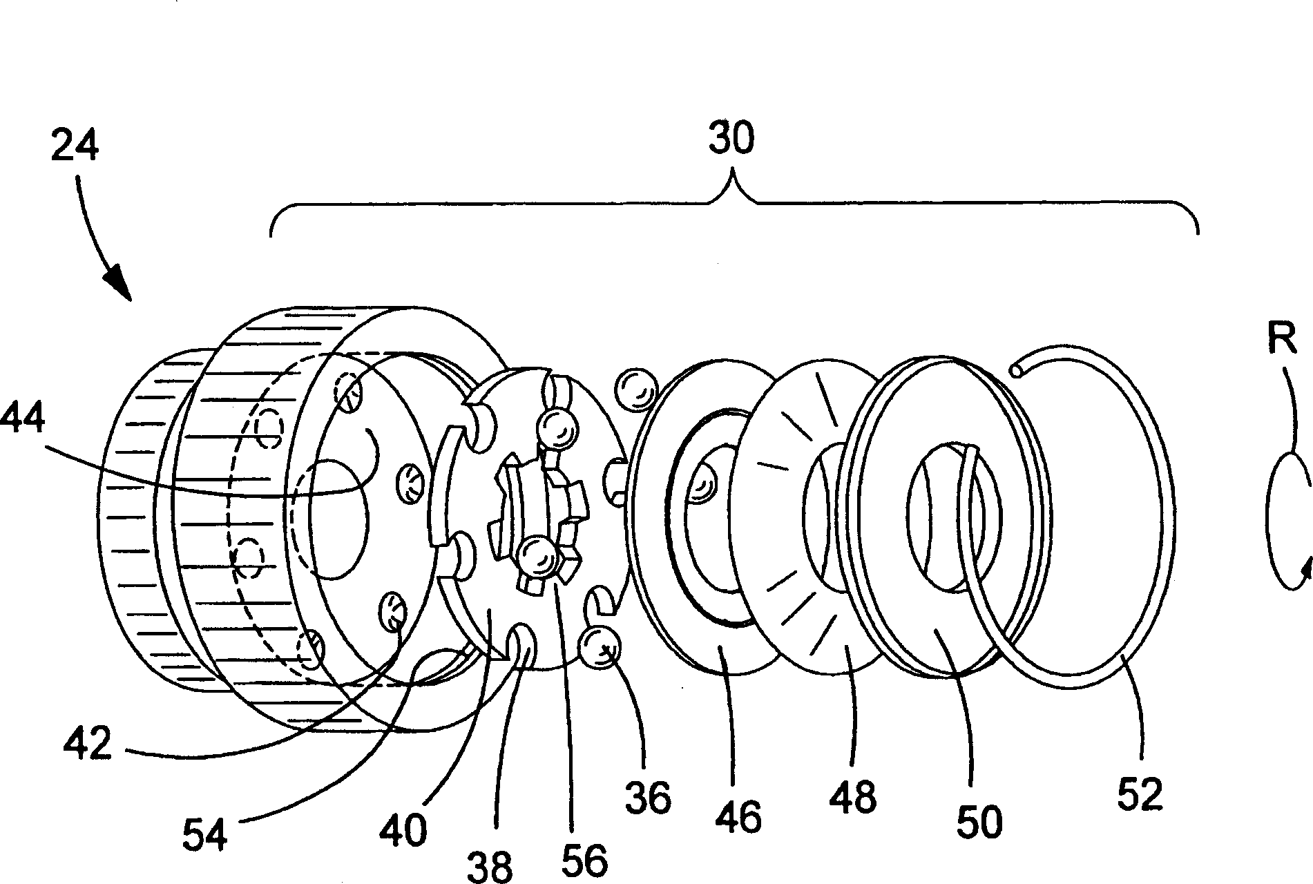 Power tool torque overload clutch