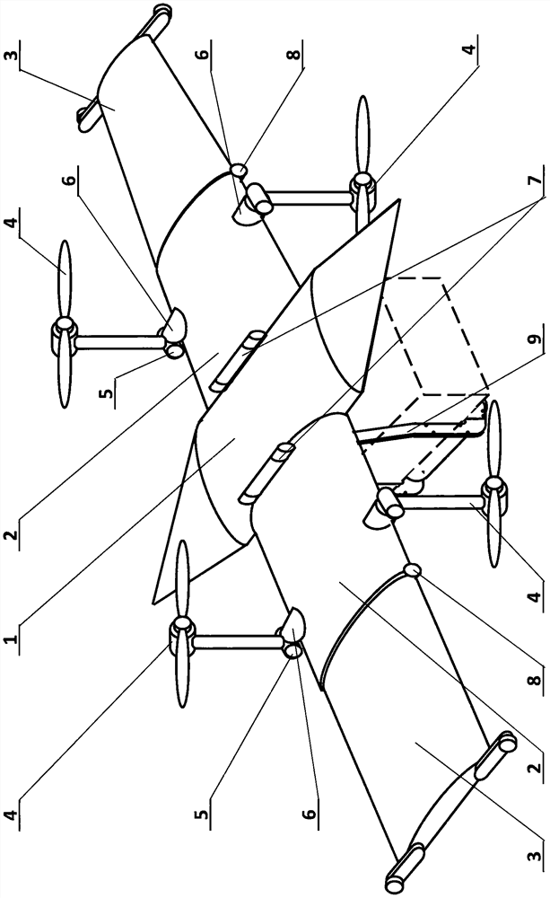 Wing-variable vertical take-off and landing self-grabbing and loading aircraft