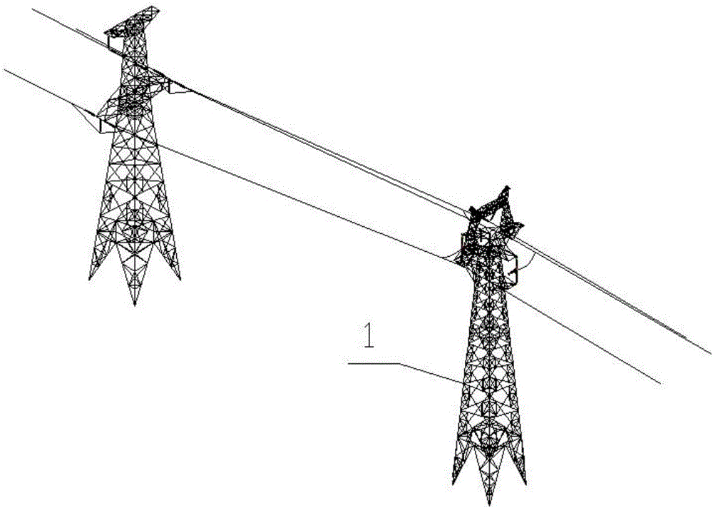 Cat-head type tower for one-way overhead line cable T joint