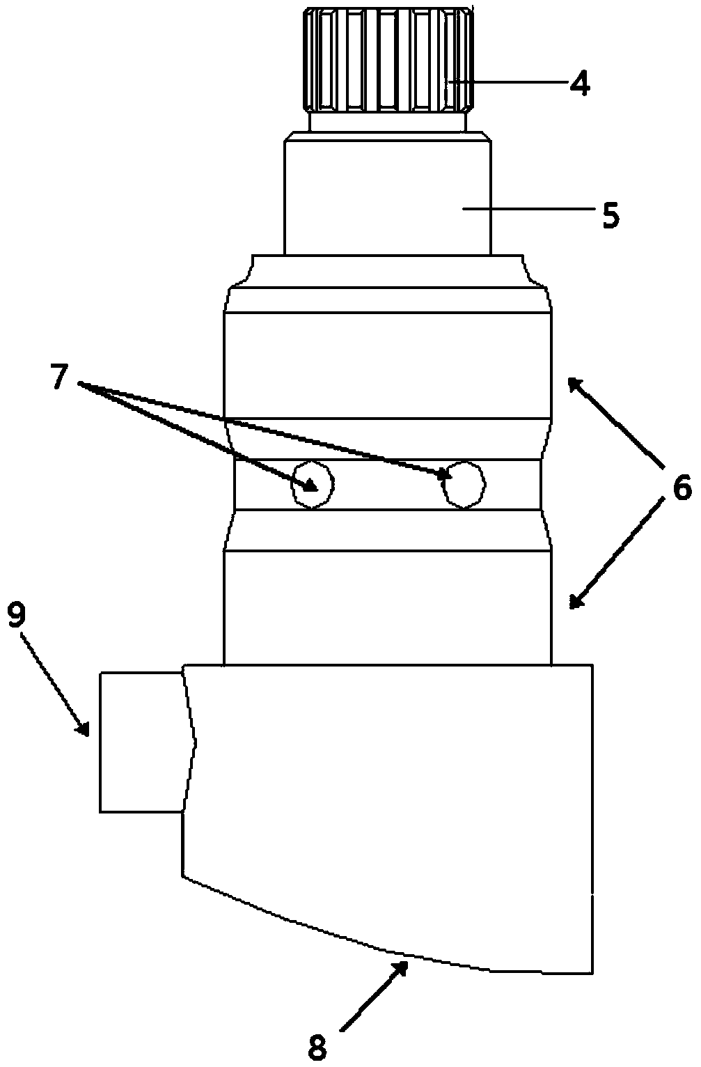 Novel rotating shaft structure of swinging rocket engine