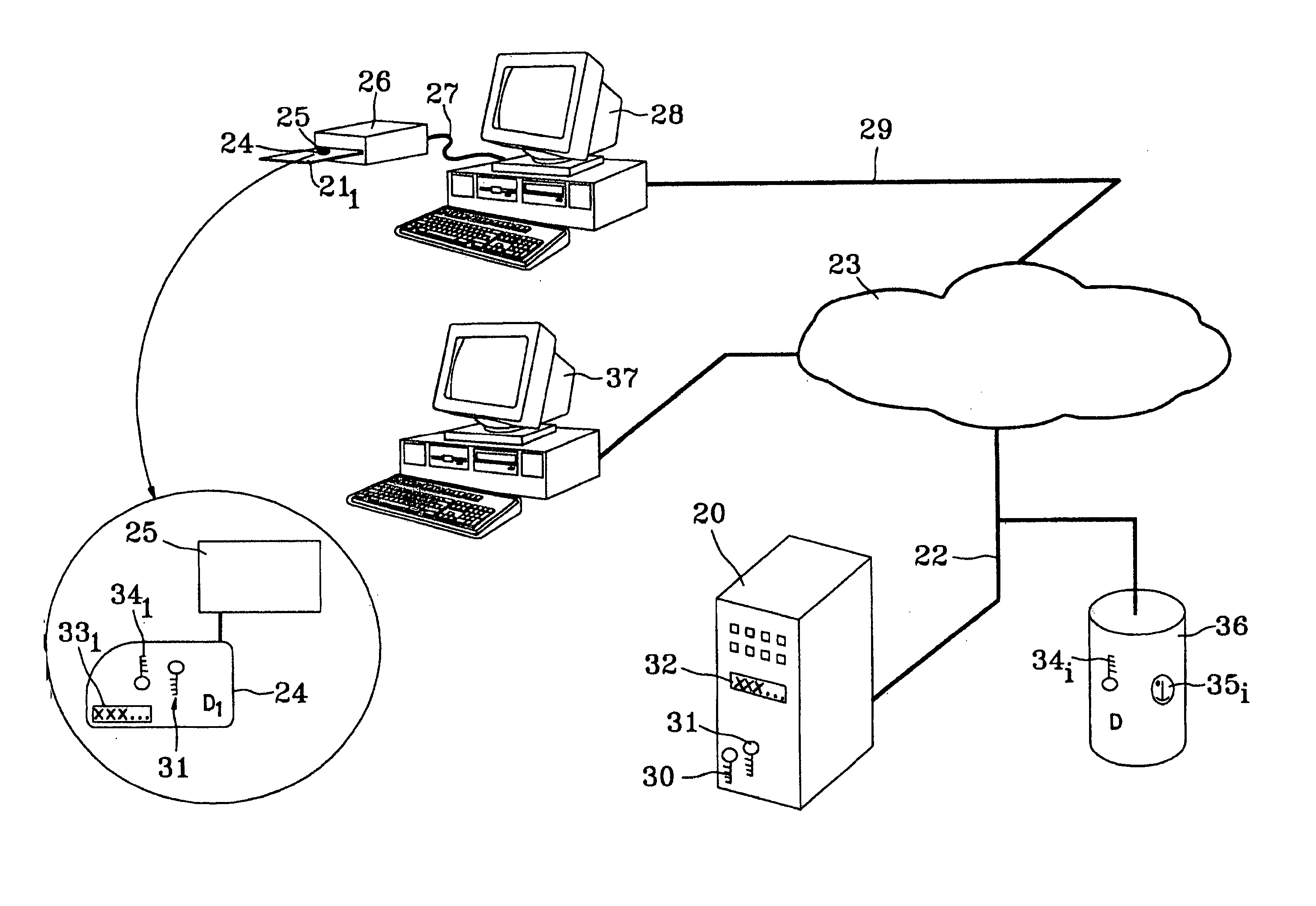 Method and device for anonymous signature with a shared private key