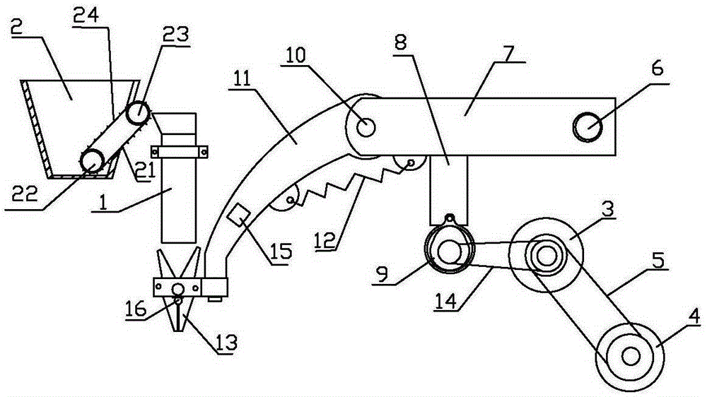 Garlic inserting sowing mechanical arm