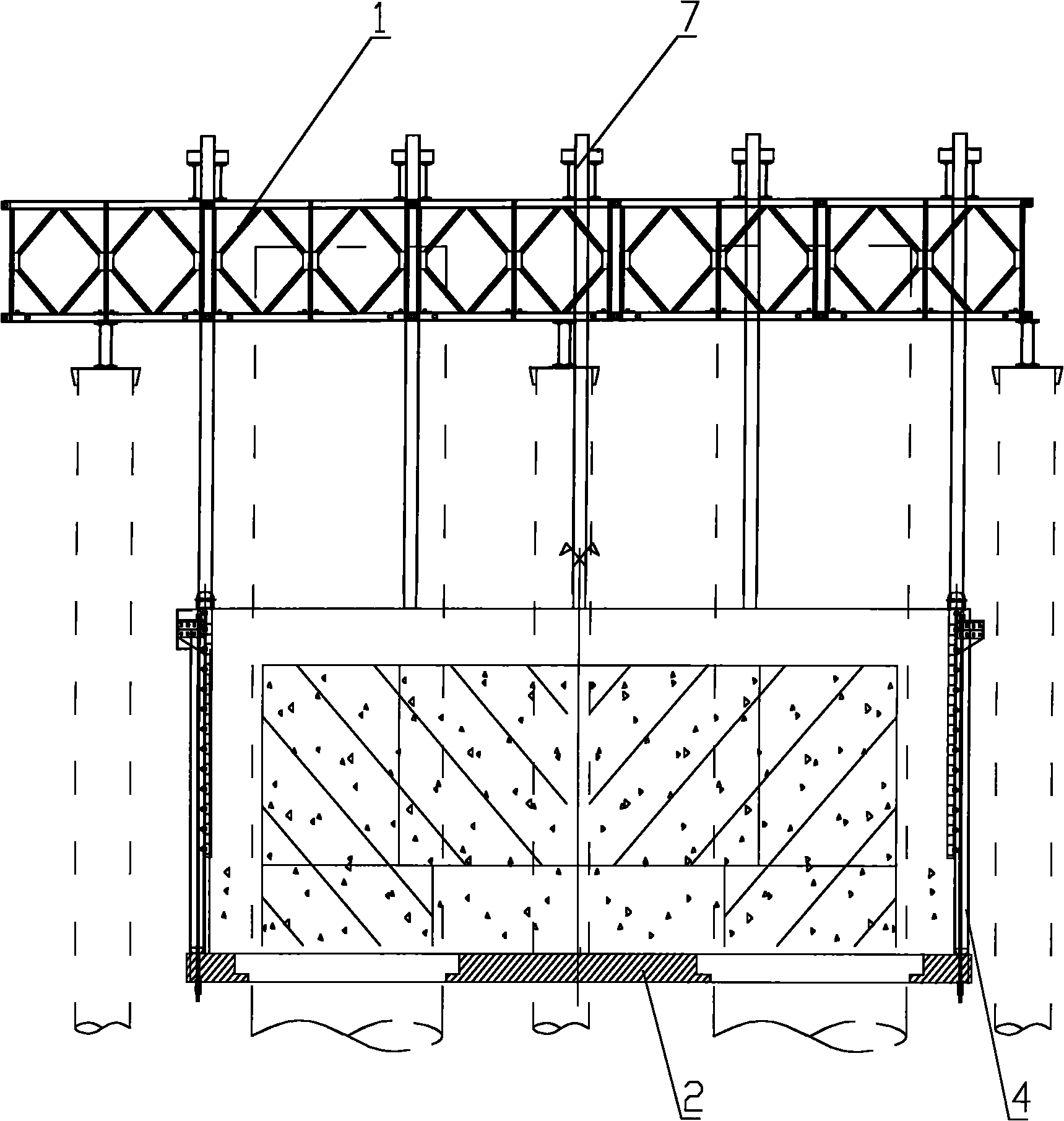 Steel-concrete structure hanging box and dismantling method thereof