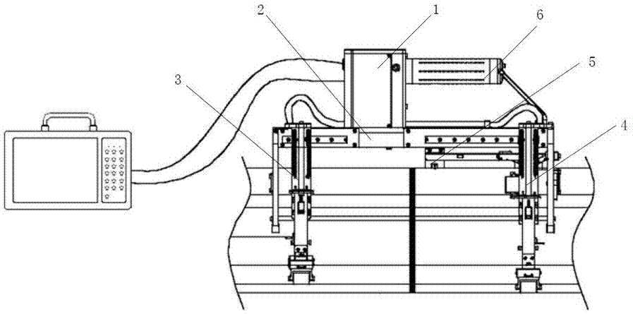 Rail welding seam ultrasonic flaw detection device