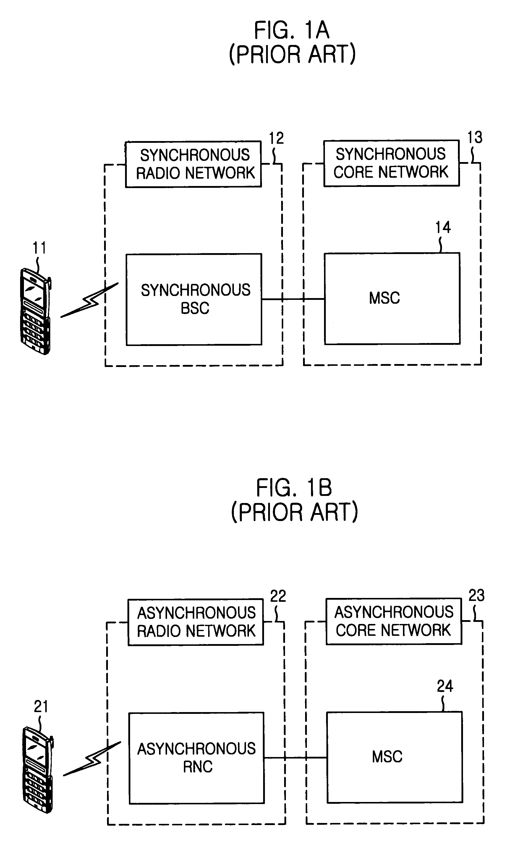 Method for interfacing asynchronous mobile communication system with at least one core network