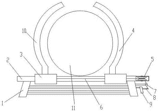 Ladder with sliding hoop