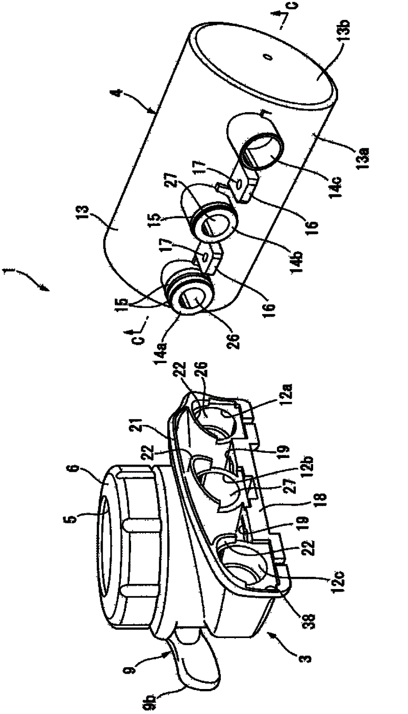 Water purifying cartridge, and water purifier