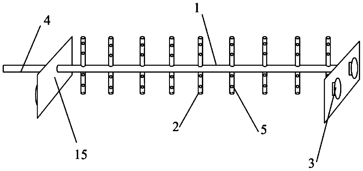 A fish farming device that simulates the effect of rain applied to a square fish tank