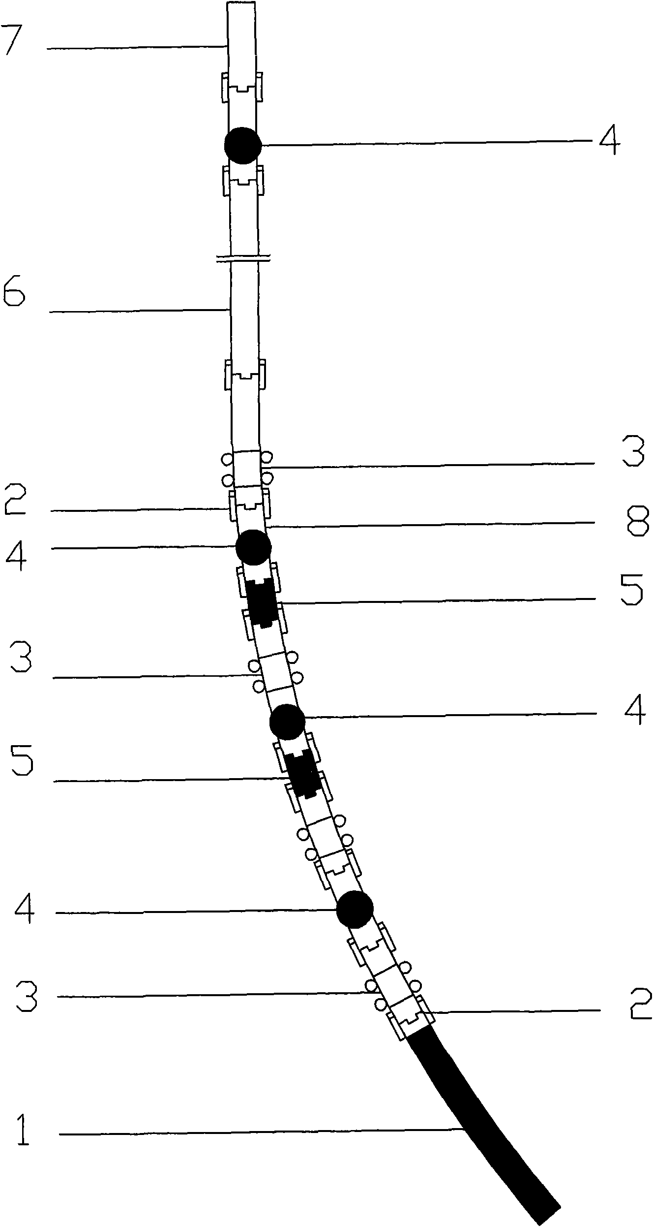 Double-nut anti-off sucker rod string in thick oil horizontal well