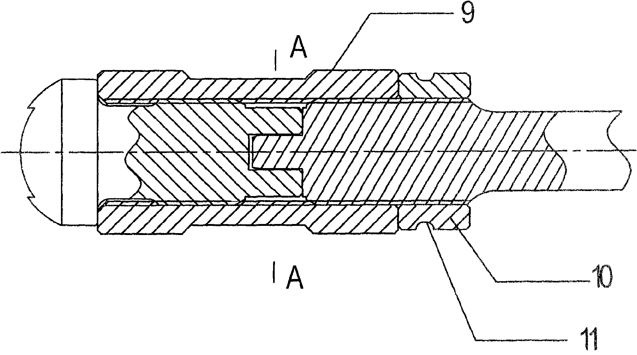 Double-nut anti-off sucker rod string in thick oil horizontal well