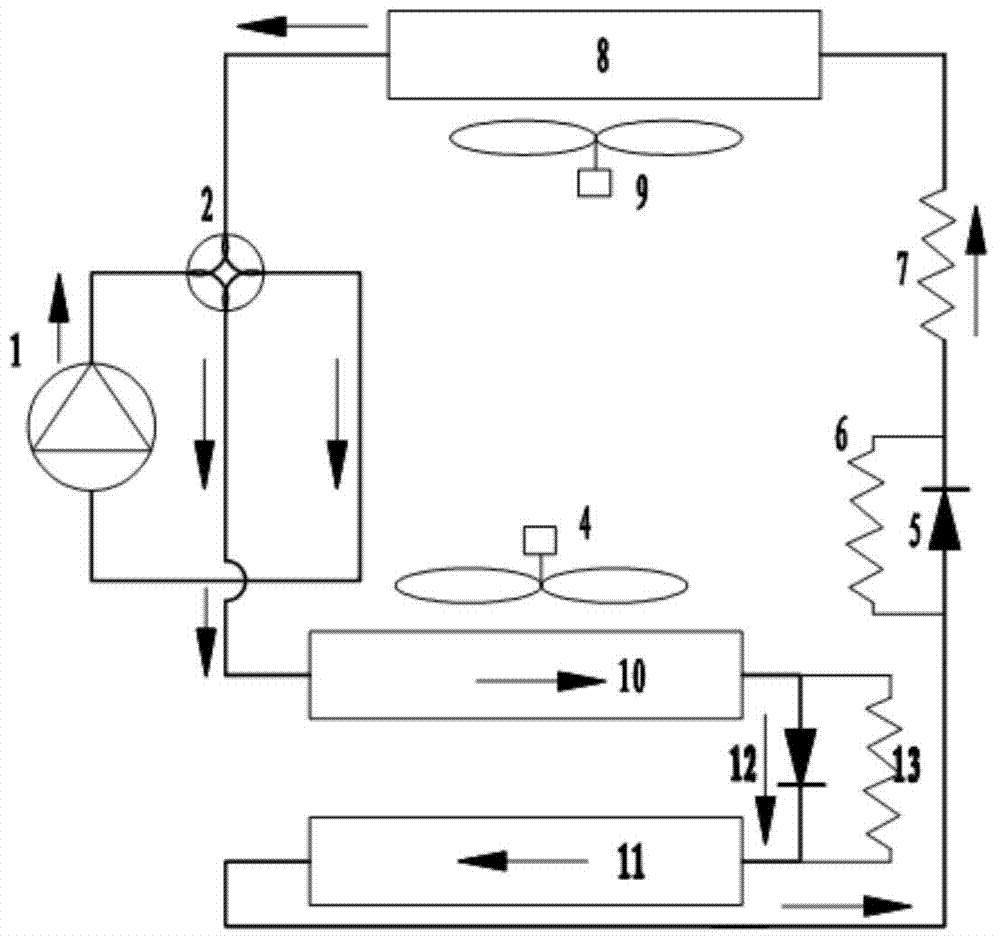 Refrigeration/heating system with inside and outside heat exchanger volume ratio variable