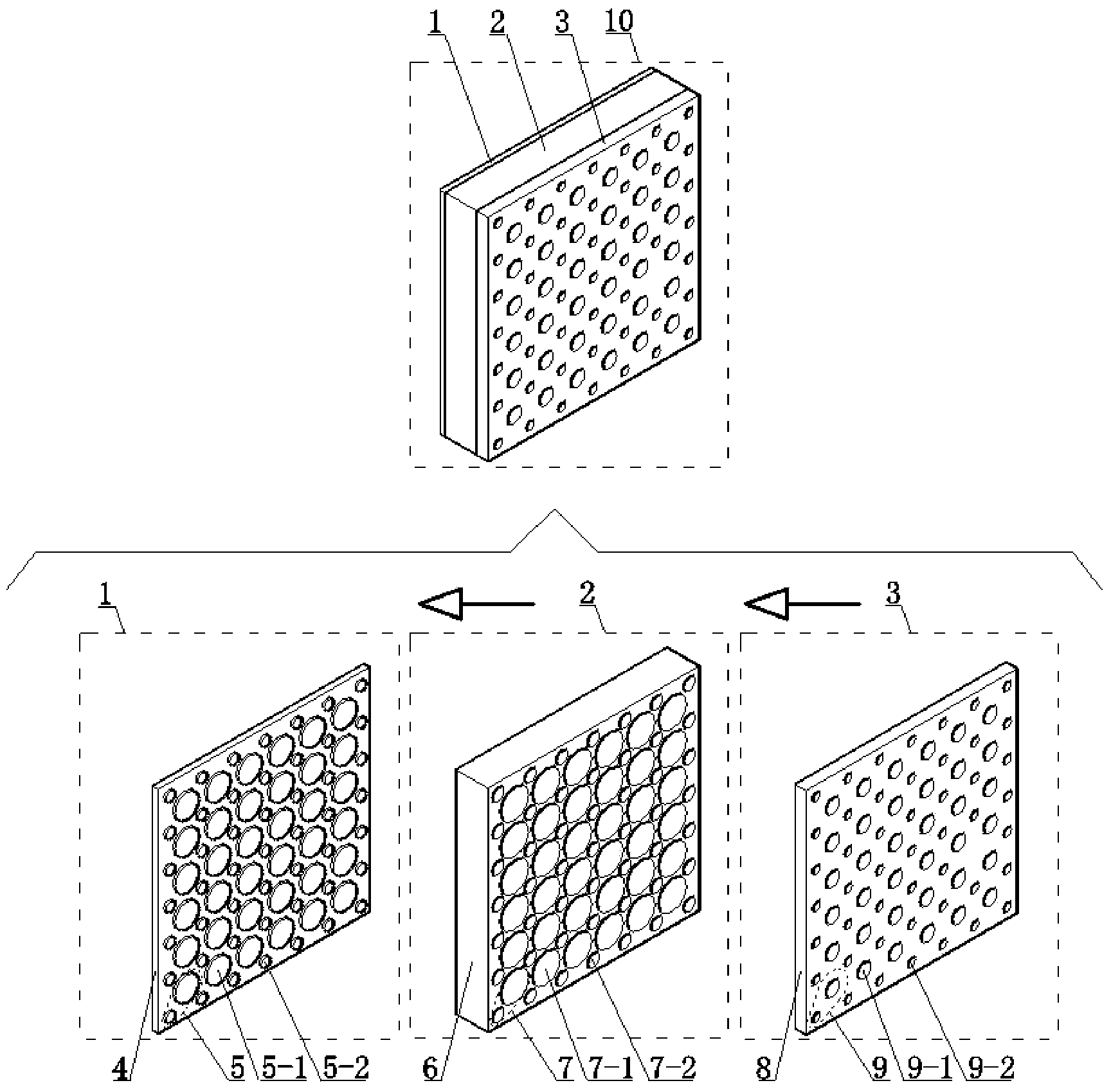 Module type multilayer composite acoustic-voltaic meta-material