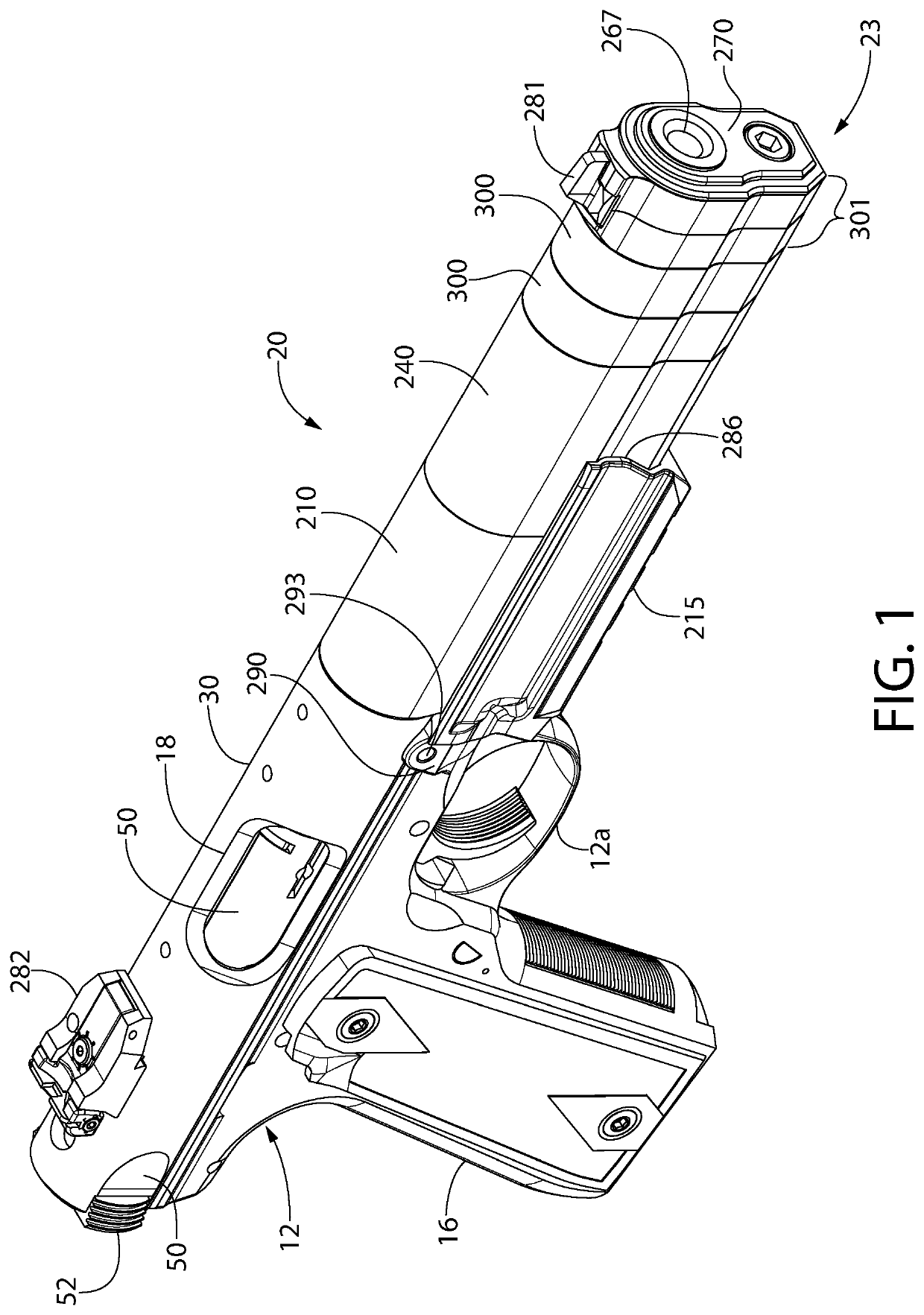 Integrally suppressed handgun