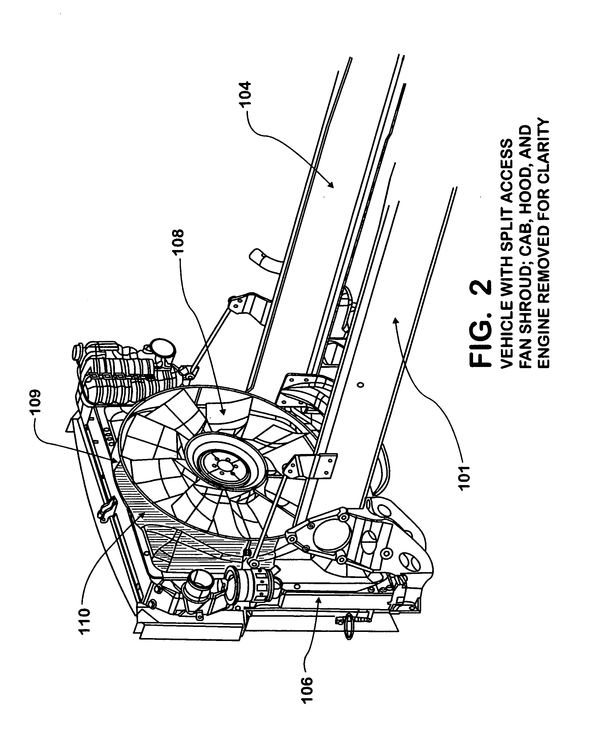 Split access fan shroud