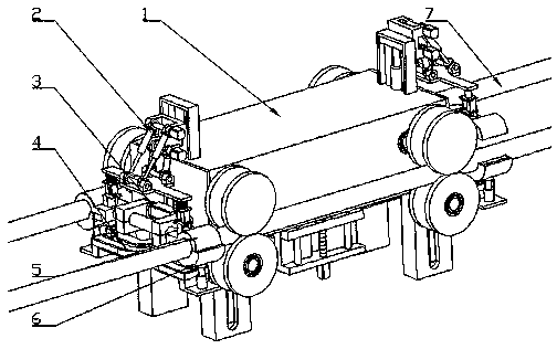 A high-voltage transmission conductor spacer rod maintenance vehicle