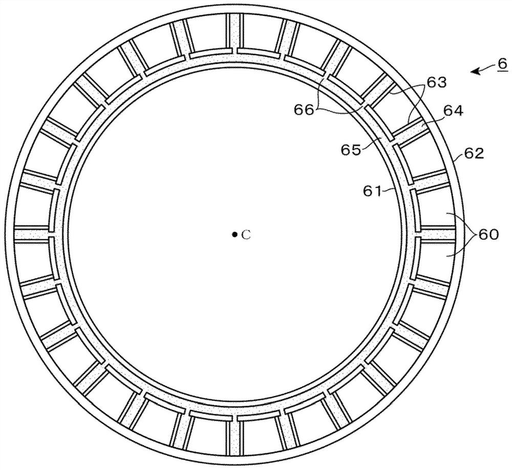 Coating processing device and coating liquid collecting member