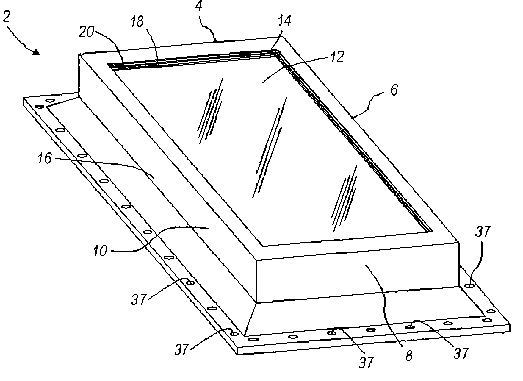 Window-containing assemblies having a molded plastic frame