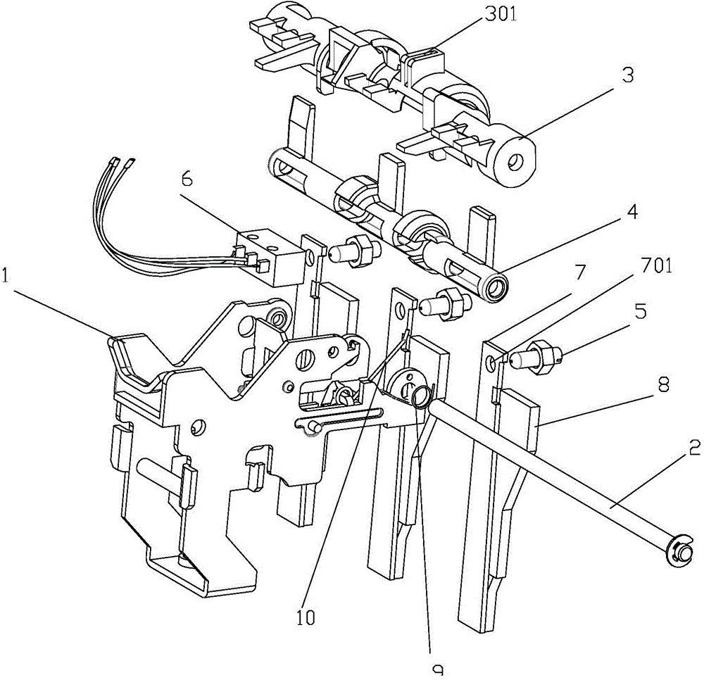 Overload alarm non-tripping device of molded case circuit breaker