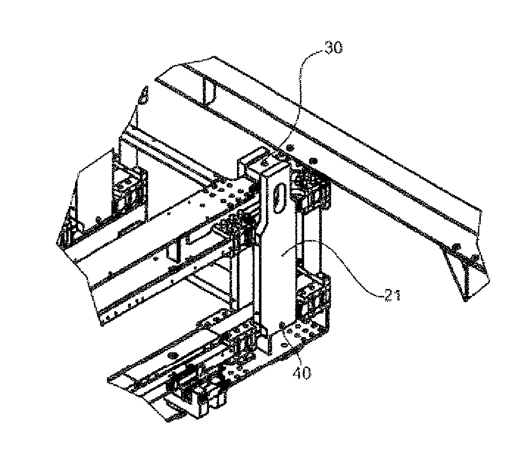 Closing element for a rolling press frame