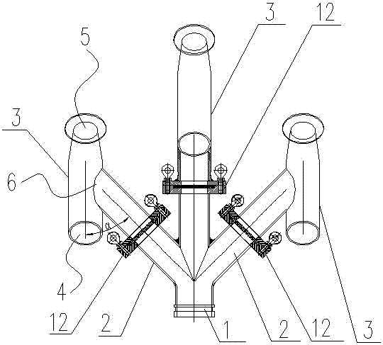 Multi-head discharging device of wet spraying machine