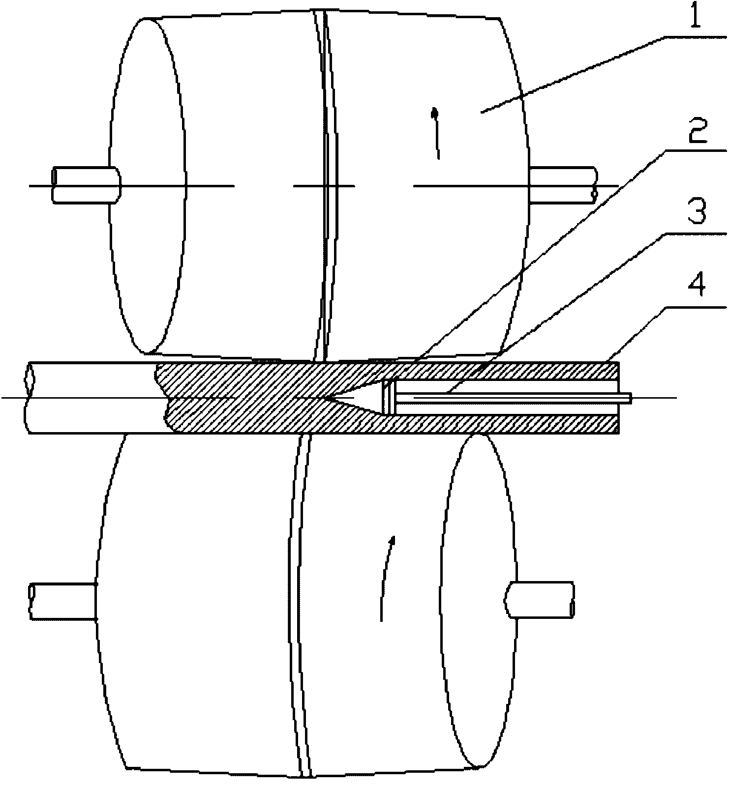 Pipe mold manufacturing process adopting continuous-casting blank to forge and roll rough blank periodically