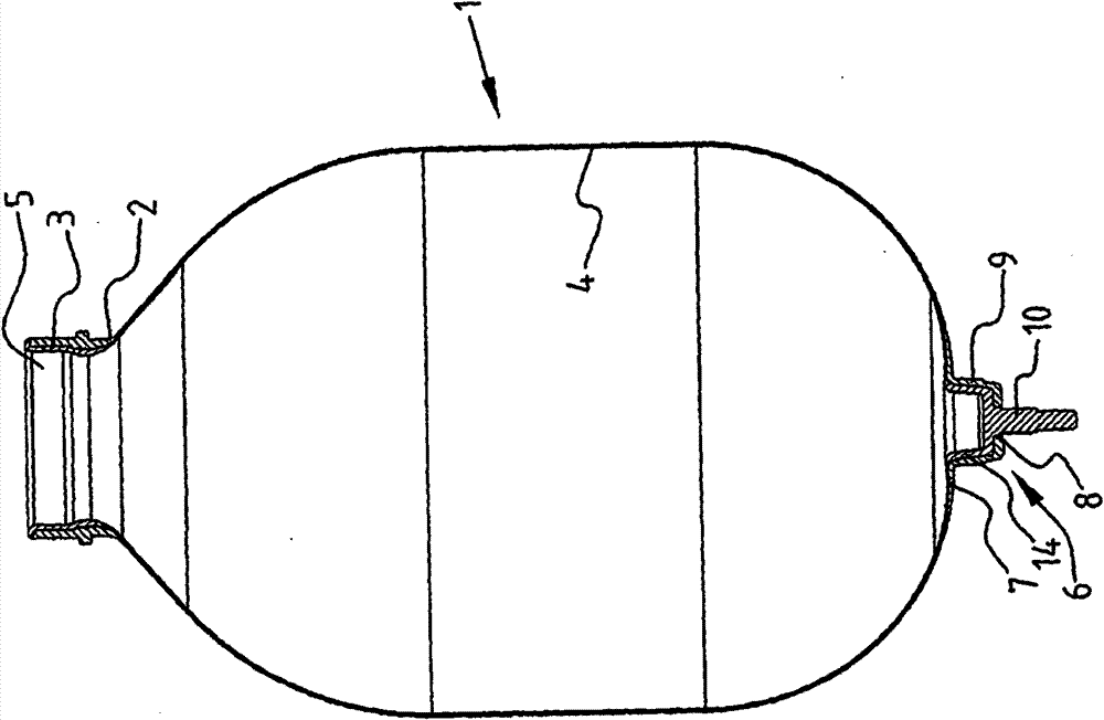 Container with deformable inner container and method for manufacture thereof