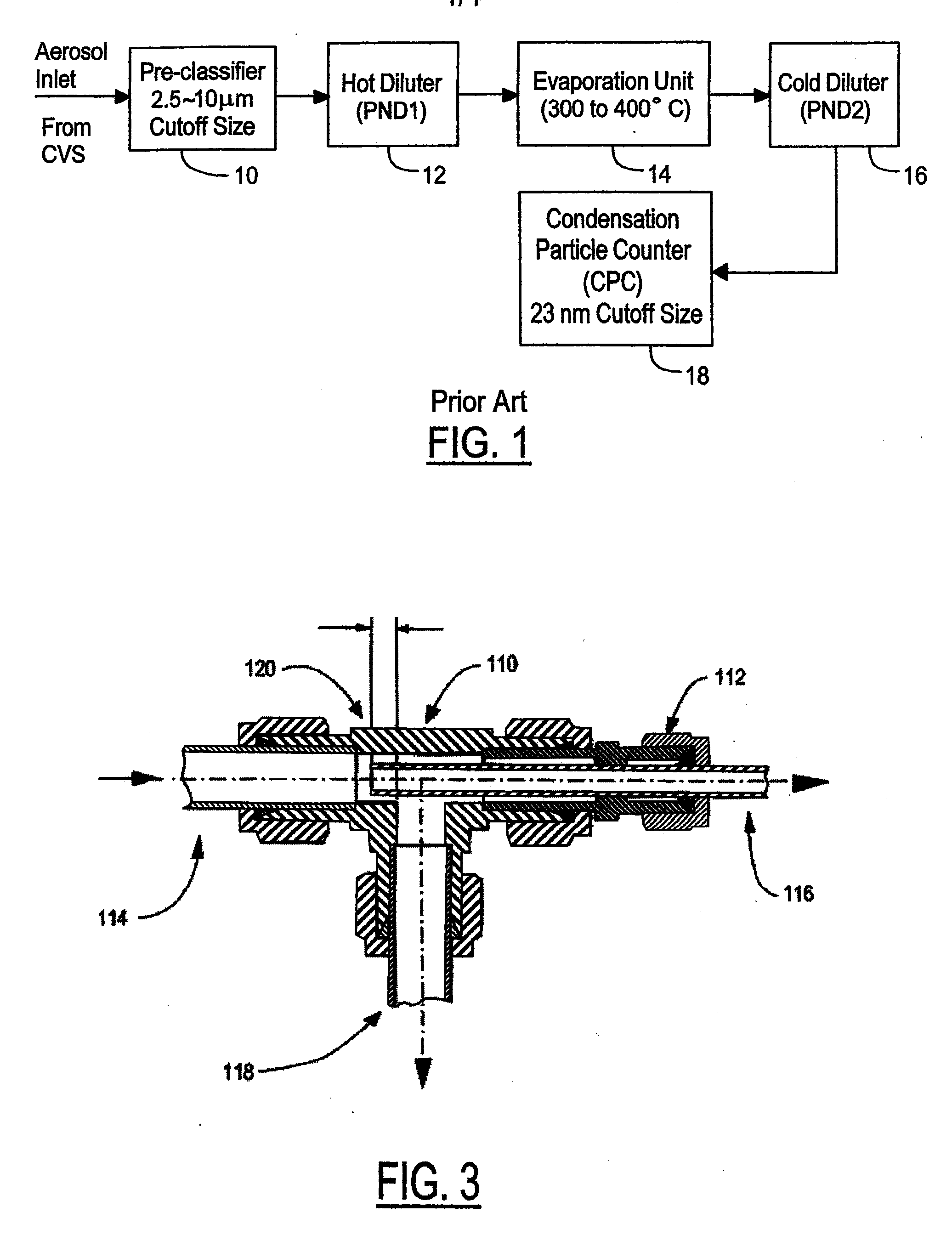 Solid particle counting system with flow meter upstream of evaporation unit