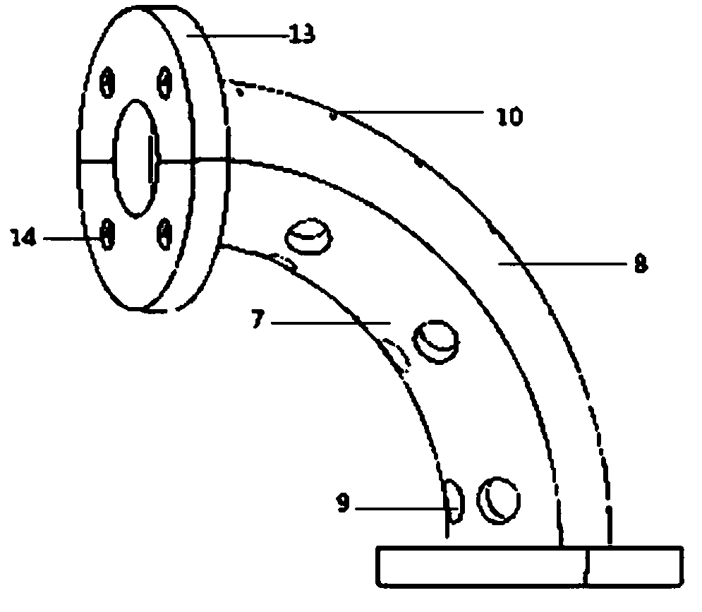 Bent pipe flushing corrosion appearance in-situ online collection and electrochemical detection system