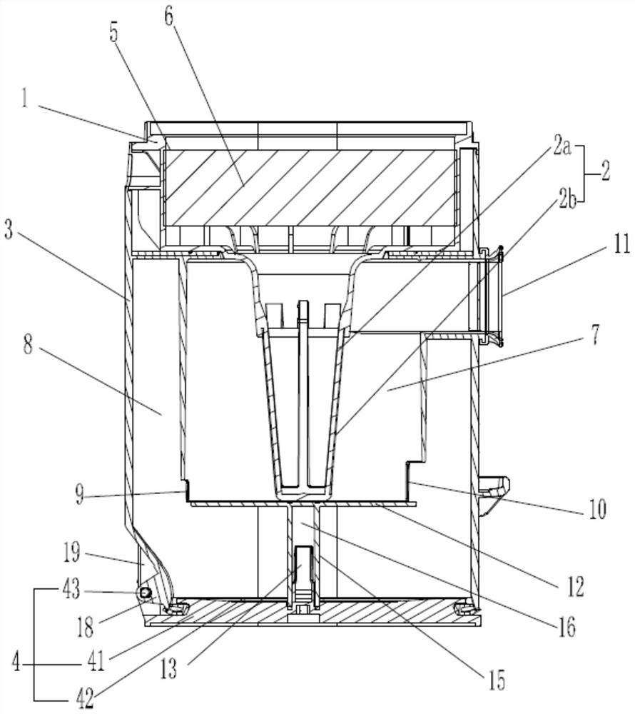 Multi-dust-throwing-opening structure of dust collection cup of dust collector