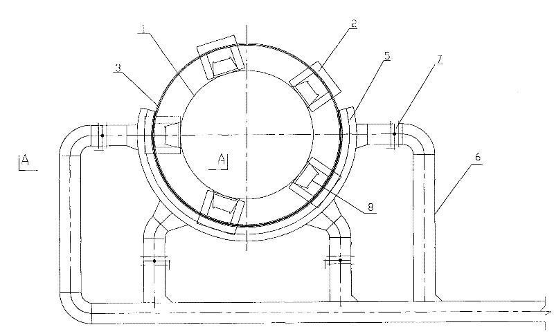 Smoke collecting device of iron tapping hole of rotary electric furnace