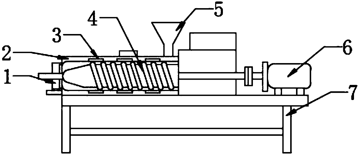 Plastic extruder facilitating filtering of impurities